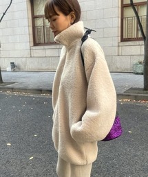 ulu | High neck boa zip pullover(その他トップス)
