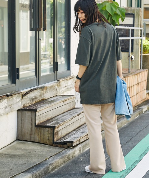 Dickies(ディッキーズ)の「Dickies/ディッキーズ ロゴワッペンジャージーセンタータックフレアパンツ(その他パンツ・レディース・ブラック/オフホワイト/オレンジ/グリーン・M/L)」の10枚目の写真