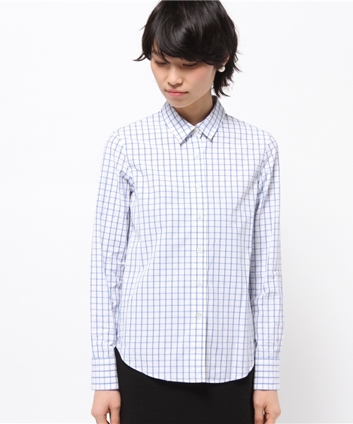 ESTNATION（エストネーション）の「ESTNATION チェックシャツ（シャツ/ブラウス・レディース・ブルー/ホワイト/カリビアンブルー/ダークインディゴブルー/シャーベット・38/36）」の18枚目の写真