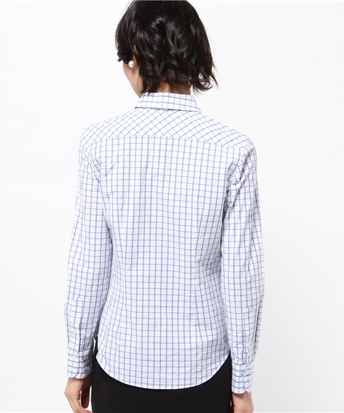 ESTNATION（エストネーション）の「ESTNATION チェックシャツ（シャツ/ブラウス・レディース・ブルー/ホワイト/カリビアンブルー/ダークインディゴブルー/シャーベット・38/36）」の20枚目の写真