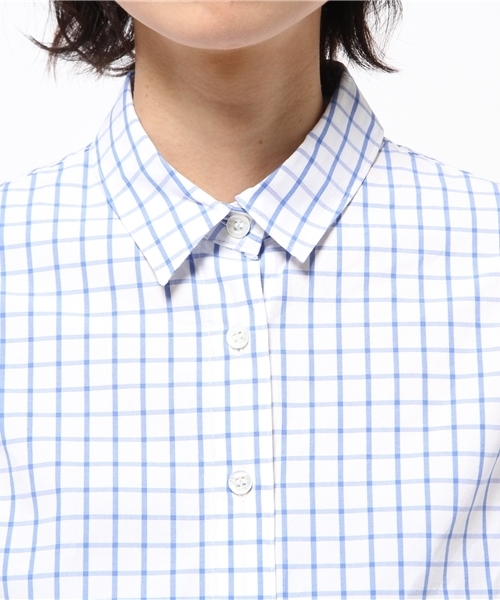 ESTNATION（エストネーション）の「ESTNATION チェックシャツ（シャツ/ブラウス・レディース・ブルー/ホワイト/カリビアンブルー/ダークインディゴブルー/シャーベット・38/36）」の14枚目の写真