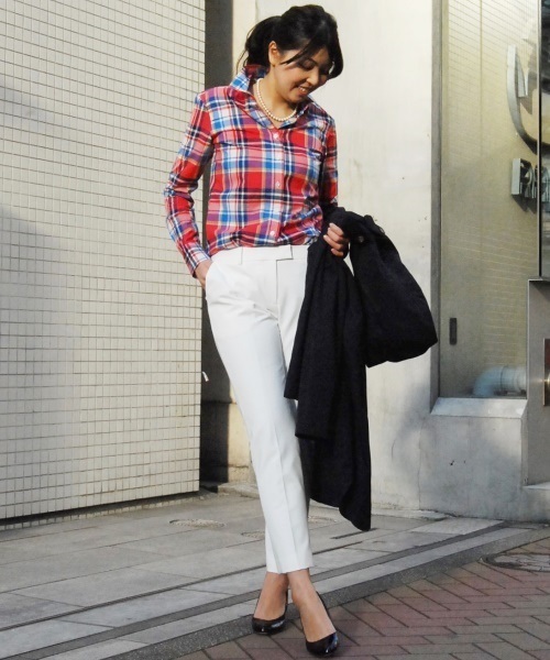 ESTNATION（エストネーション）の「ESTNATION チェックシャツ（シャツ/ブラウス・レディース・ブルー/ホワイト/カリビアンブルー/ダークインディゴブルー/シャーベット・38/36）」の13枚目の写真