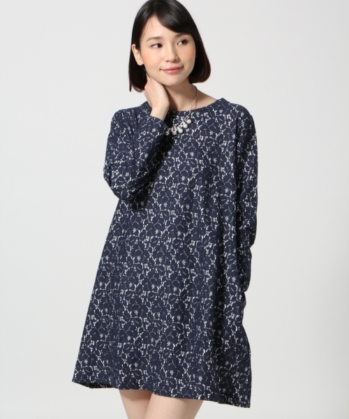 LEPSIM（レプシィム）の「ボンディングAラインワンピース　560063（ワンピース・レディース・アイボリー/グレー/ネイビー・MEDIUM/LARGE）」の3枚目の写真