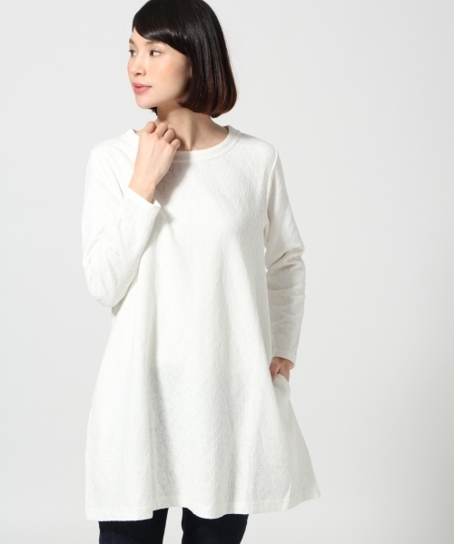 LEPSIM（レプシィム）の「ボンディングAラインワンピース　560063（ワンピース・レディース・アイボリー/グレー/ネイビー・MEDIUM/LARGE）」の2枚目の写真