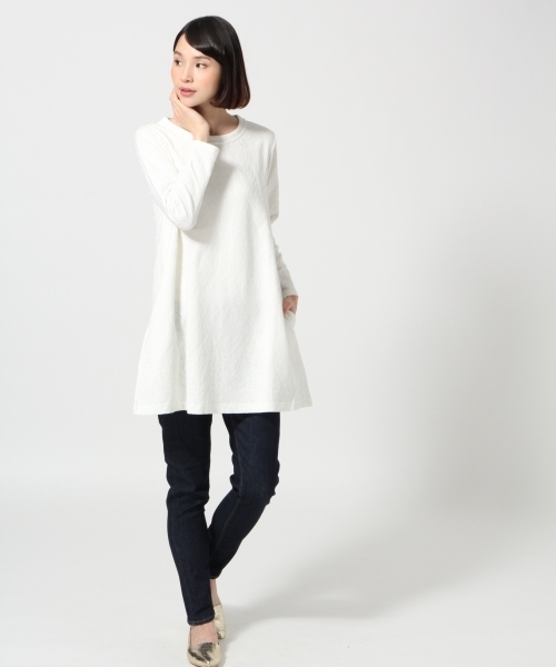 LEPSIM（レプシィム）の「ボンディングAラインワンピース　560063（ワンピース・レディース・アイボリー/グレー/ネイビー・MEDIUM/LARGE）」の4枚目の写真