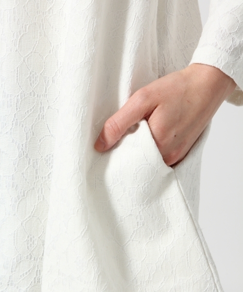 LEPSIM（レプシィム）の「ボンディングAラインワンピース　560063（ワンピース・レディース・アイボリー/グレー/ネイビー・MEDIUM/LARGE）」の15枚目の写真