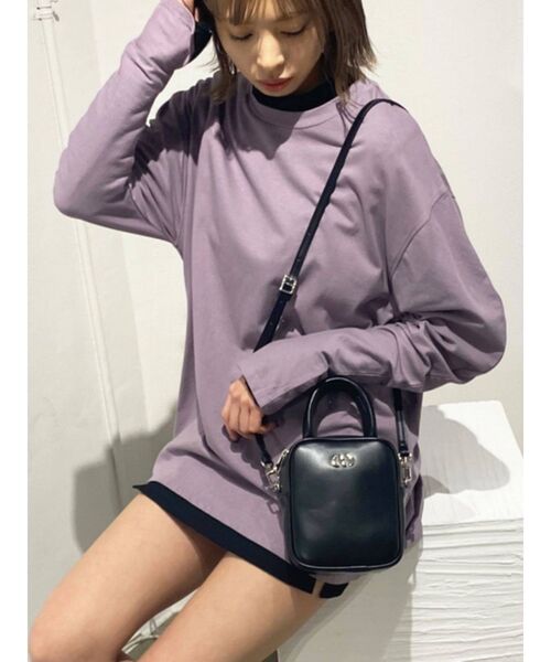 EMODA（エモダ）の「カーブスリーブボーイズロングTシャツ（Tシャツ/カットソー・レディース・ホワイト/ブラック/ベージュ/パープル・FREE）」の17枚目の写真