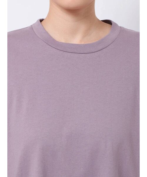 EMODA（エモダ）の「カーブスリーブボーイズロングTシャツ（Tシャツ/カットソー・レディース・ホワイト/ブラック/ベージュ/パープル・FREE）」の10枚目の写真