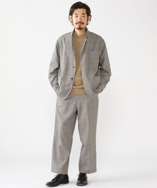 BEAMS PLUS（ビームスプラス）の「BEAMS PLUS / トロピカルウール チェック ドローストリング トラウザーズ（スラックス・メンズ・グレー系その他/ブラウン系その他・S/L/XL/M）」の3枚目の写真