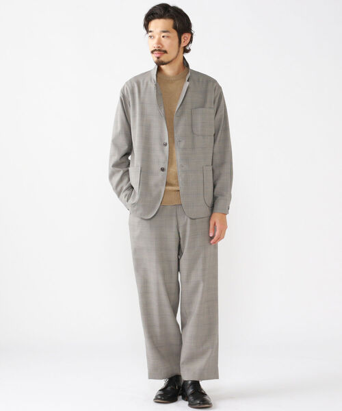 BEAMS PLUS（ビームスプラス）の「BEAMS PLUS / トロピカルウール チェック ドローストリング トラウザーズ（スラックス・メンズ・グレー系その他/ブラウン系その他・S/L/XL/M）」の4枚目の写真