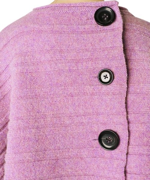LE CIEL BLEU（ルシェルブルー）の「ランダムワイドリブニット / Random Wide Rib Knit（カーディガン/ボレロ・レディース・グレー/ライトグリーン/ダークラベンダー・36）」の10枚目の写真