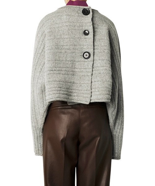 LE CIEL BLEU（ルシェルブルー）の「ランダムワイドリブニット / Random Wide Rib Knit（カーディガン/ボレロ・レディース・グレー/ライトグリーン/ダークラベンダー・36）」の18枚目の写真