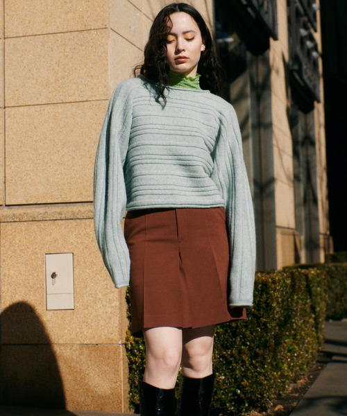 LE CIEL BLEU（ルシェルブルー）の「ランダムワイドリブニット / Random Wide Rib Knit（カーディガン/ボレロ・レディース・グレー/ライトグリーン/ダークラベンダー・36）」の20枚目の写真