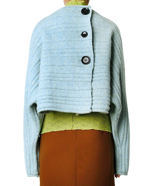 LE CIEL BLEU（ルシェルブルー）の「ランダムワイドリブニット / Random Wide Rib Knit（カーディガン/ボレロ・レディース・グレー/ライトグリーン/ダークラベンダー・36）」の6枚目の写真