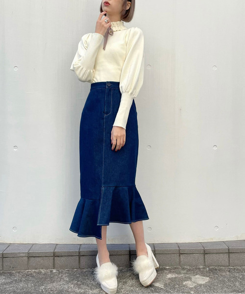 TITTY&CO.(ティティーアンドコー)の「イレヘムマーメイドスカート(スカート・レディース・インディゴブルー/ライトブルー・MEDIUM/SMALL)」の3枚目の写真