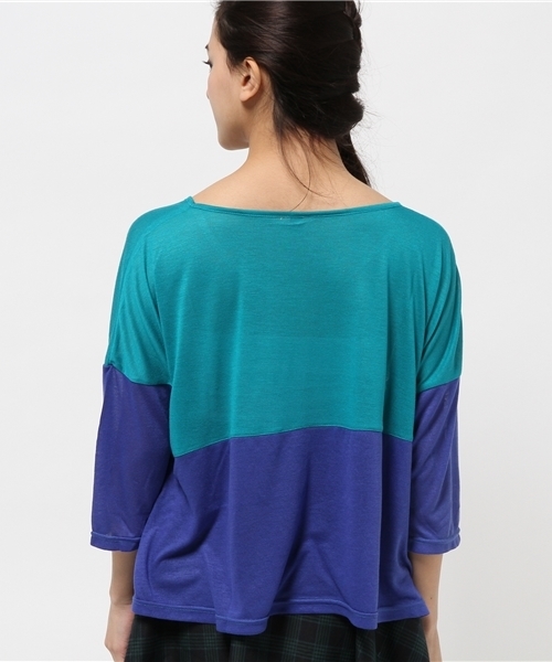 チャイハネ（チャイハネ）の「【チャイハネ】ティオン バイカラートップ（Tシャツ/カットソー・レディース・ターコイズブルー/レッド/グレー・FREE）」の10枚目の写真