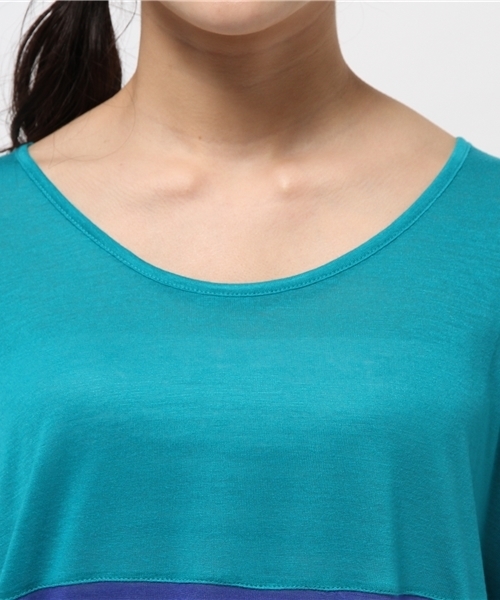 チャイハネ（チャイハネ）の「【チャイハネ】ティオン バイカラートップ（Tシャツ/カットソー・レディース・ターコイズブルー/レッド/グレー・FREE）」の11枚目の写真