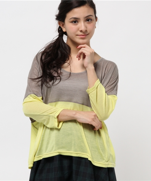 チャイハネ（チャイハネ）の「【チャイハネ】ティオン バイカラートップ（Tシャツ/カットソー・レディース・ターコイズブルー/レッド/グレー・FREE）」の15枚目の写真