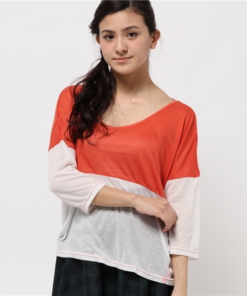 チャイハネ（チャイハネ）の「【チャイハネ】ティオン バイカラートップ（Tシャツ/カットソー・レディース・ターコイズブルー/レッド/グレー・FREE）」の16枚目の写真