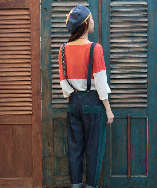 チャイハネ（チャイハネ）の「【チャイハネ】ティオン バイカラートップ（Tシャツ/カットソー・レディース・ターコイズブルー/レッド/グレー・FREE）」の5枚目の写真