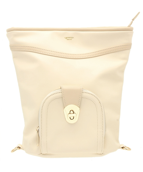 OUTLET（アウトレット）の「【goocy】3WAYリュックショルダーBag（ショルダーバッグ・レディース・ブラック/アイボリー・FREE）」の2枚目の写真