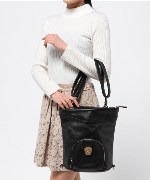 OUTLET（アウトレット）の「【goocy】3WAYリュックショルダーBag（ショルダーバッグ・レディース・ブラック/アイボリー・FREE）」の9枚目の写真