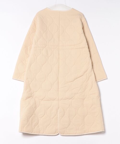 Jasmine Grandiflorum（ジャスミングランディフローラム）の「【Jasmine】キルティングボアコート（ノーカラーコート・レディース・カーキ/ブラック/ベージュ・FREE）」の5枚目の写真