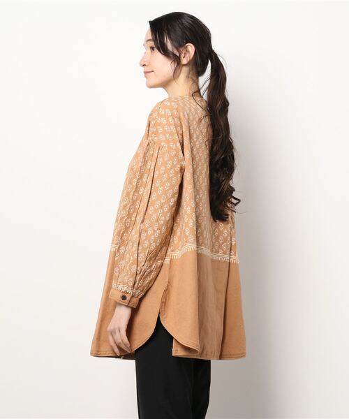 チャイハネ（チャイハネ）の「【チャイハネ】ブロックプリントトップス（その他トップス・レディース・ホワイト/ベージュ/ネイビー・FREE）」の10枚目の写真