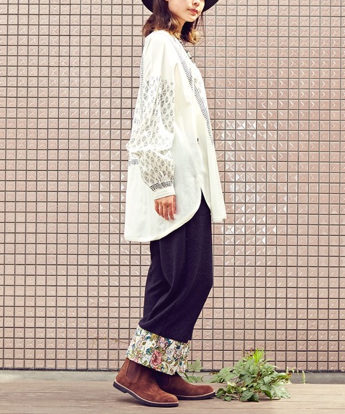 チャイハネ（チャイハネ）の「【チャイハネ】ブロックプリントトップス（その他トップス・レディース・ホワイト/ベージュ/ネイビー・FREE）」の13枚目の写真