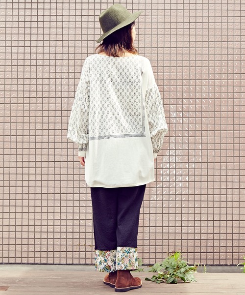 チャイハネ（チャイハネ）の「【チャイハネ】ブロックプリントトップス（その他トップス・レディース・ホワイト/ベージュ/ネイビー・FREE）」の14枚目の写真