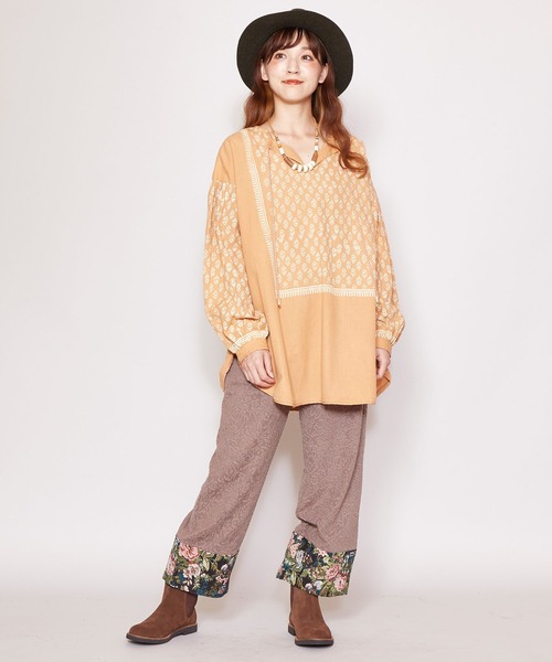 チャイハネ（チャイハネ）の「【チャイハネ】ブロックプリントトップス（その他トップス・レディース・ホワイト/ベージュ/ネイビー・FREE）」の15枚目の写真