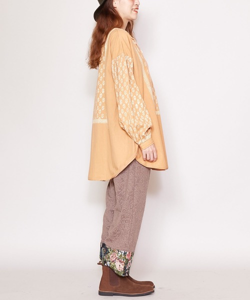 チャイハネ（チャイハネ）の「【チャイハネ】ブロックプリントトップス（その他トップス・レディース・ホワイト/ベージュ/ネイビー・FREE）」の16枚目の写真