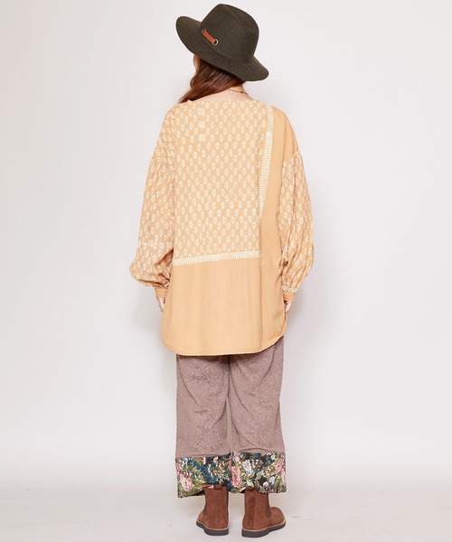 チャイハネ（チャイハネ）の「【チャイハネ】ブロックプリントトップス（その他トップス・レディース・ホワイト/ベージュ/ネイビー・FREE）」の18枚目の写真