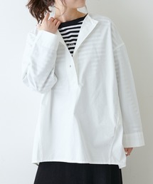 PUAL CE CIN | 塩縮加工タイプライタープルオーバーブラウス(シャツ/ブラウス)