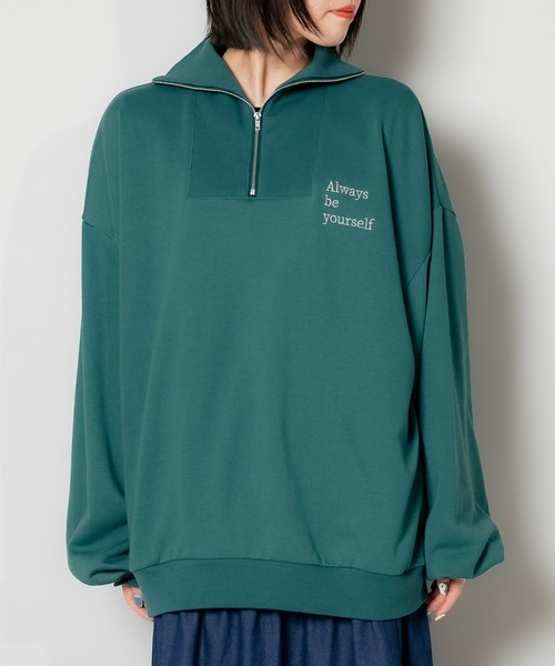 DuKKah（デュカ）の「Dukkah/【低身長向け】ハーフジップ刺繍スウェット（スウェット・レディース・レッド/グリーン/スミクロ・X-SMALL）」の22枚目の写真