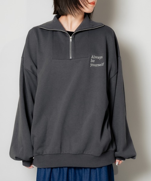 DuKKah（デュカ）の「Dukkah/【低身長向け】ハーフジップ刺繍スウェット（スウェット・レディース・レッド/グリーン/スミクロ・X-SMALL）」の21枚目の写真