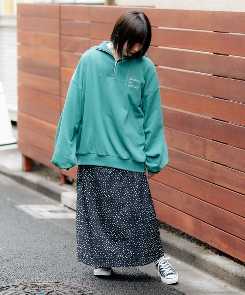 DuKKah（デュカ）の「Dukkah/【低身長向け】ハーフジップ刺繍スウェット（スウェット・レディース・レッド/グリーン/スミクロ・X-SMALL）」の13枚目の写真