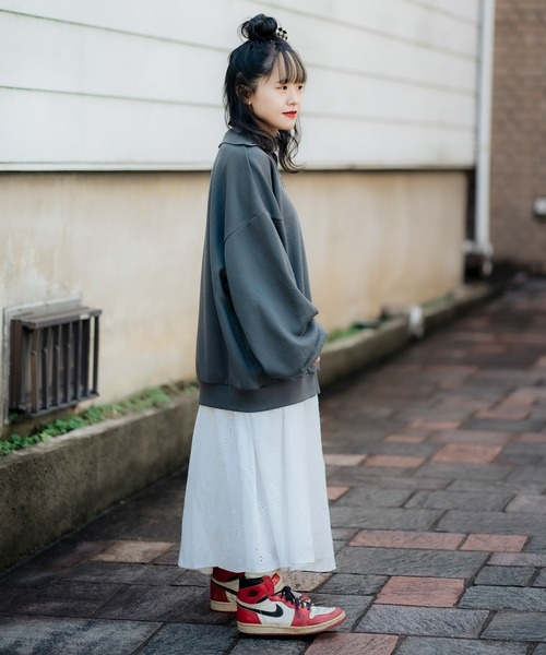 DuKKah（デュカ）の「Dukkah/【低身長向け】ハーフジップ刺繍スウェット（スウェット・レディース・レッド/グリーン/スミクロ・X-SMALL）」の9枚目の写真