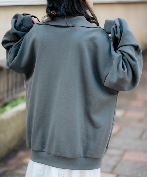 DuKKah（デュカ）の「Dukkah/【低身長向け】ハーフジップ刺繍スウェット（スウェット・レディース・レッド/グリーン/スミクロ・X-SMALL）」の12枚目の写真