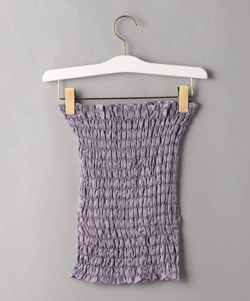 PROVOKE （プロヴォーク）の「＜provoke＞シャーリング ベアトップ -ウォッシャブル-（チューブトップ・レディース・ブラック/ライラック・FREE）」の4枚目の写真