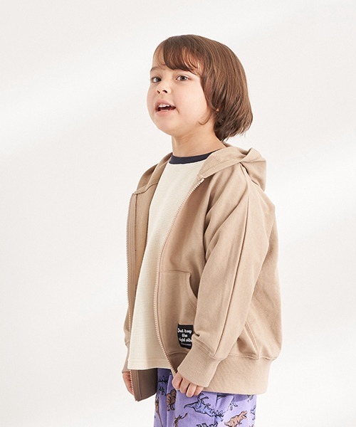 b・ROOM（ビールーム）の「ドルマンシルエットZIPパーカ（パーカー・キッズ・ベージュ/トップグレー/パープル・110cm/90cm/100cm/130cm/120cm）」の22枚目の写真