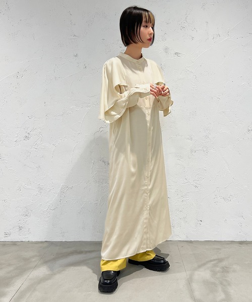 apres jour mignon（アプレジュールミニョン）の「デザインバンドカラーシャツワンピース【ZOZOTOWN限定アイテム】（ワンピース・レディース・ブラック/アイボリー/マスタード・X-LARGE/フリー）」の7枚目の写真