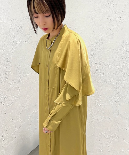 apres jour mignon（アプレジュールミニョン）の「デザインバンドカラーシャツワンピース【ZOZOTOWN限定アイテム】（ワンピース・レディース・ブラック/アイボリー/マスタード・X-LARGE/フリー）」の14枚目の写真