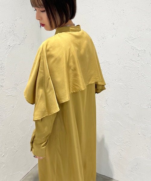 apres jour mignon（アプレジュールミニョン）の「デザインバンドカラーシャツワンピース【ZOZOTOWN限定アイテム】（ワンピース・レディース・ブラック/アイボリー/マスタード・X-LARGE/フリー）」の15枚目の写真