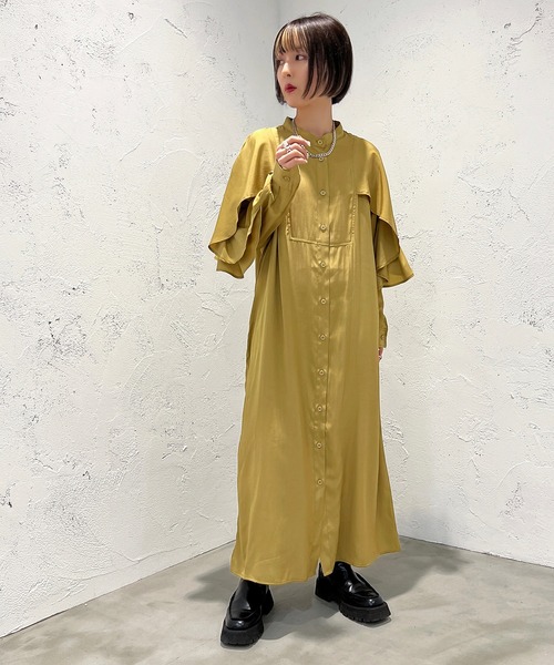 apres jour mignon（アプレジュールミニョン）の「デザインバンドカラーシャツワンピース【ZOZOTOWN限定アイテム】（ワンピース・レディース・ブラック/アイボリー/マスタード・X-LARGE/フリー）」の18枚目の写真