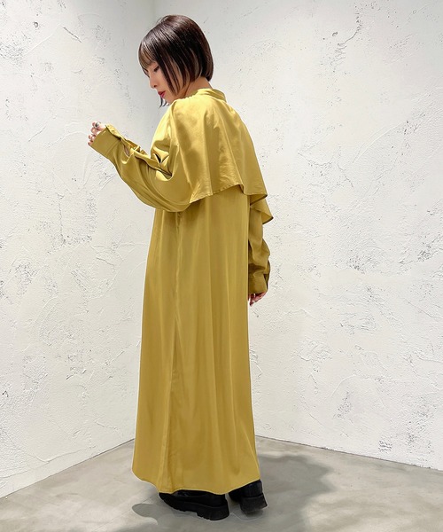 apres jour mignon（アプレジュールミニョン）の「デザインバンドカラーシャツワンピース【ZOZOTOWN限定アイテム】（ワンピース・レディース・ブラック/アイボリー/マスタード・X-LARGE/フリー）」の19枚目の写真