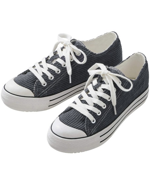 DAY CLOSET（デイ クローゼット）の「レディース あったかコーデュロイ厚底スニーカー（スニーカー・レディース・グレー/パープル/ベージュ・24.5cm/23.0cm/22.5cm/24.0cm/23.5cm）」の2枚目の写真