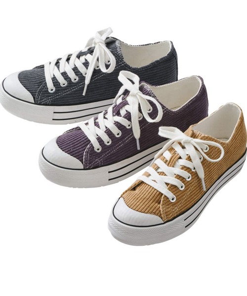 DAY CLOSET（デイ クローゼット）の「レディース あったかコーデュロイ厚底スニーカー（スニーカー・レディース・グレー/パープル/ベージュ・24.5cm/23.0cm/22.5cm/24.0cm/23.5cm）」の6枚目の写真