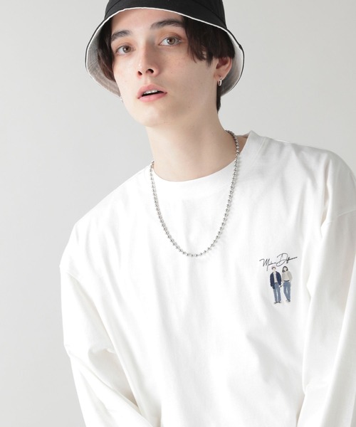 RAGEBLUE（レイジブルー）の「テンジク刺繍ロンT/270781（Tシャツ/カットソー・メンズ・ホワイト/ブラック/ベージュ/ライトグリーン・MEDIUM/LARGE）」の2枚目の写真