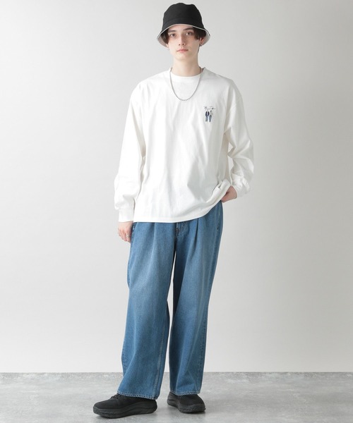 RAGEBLUE（レイジブルー）の「テンジク刺繍ロンT/270781（Tシャツ/カットソー・メンズ・ホワイト/ブラック/ベージュ/ライトグリーン・MEDIUM/LARGE）」の5枚目の写真